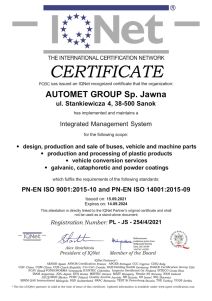 IQNet 2021 Certificate